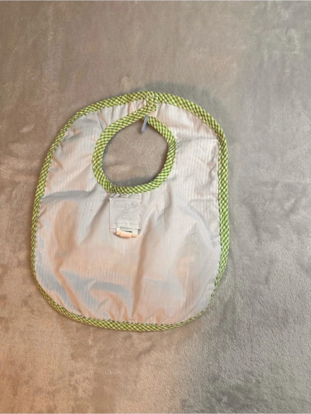 Mud Pie Blue & Green Alligator Striped Baby Bib